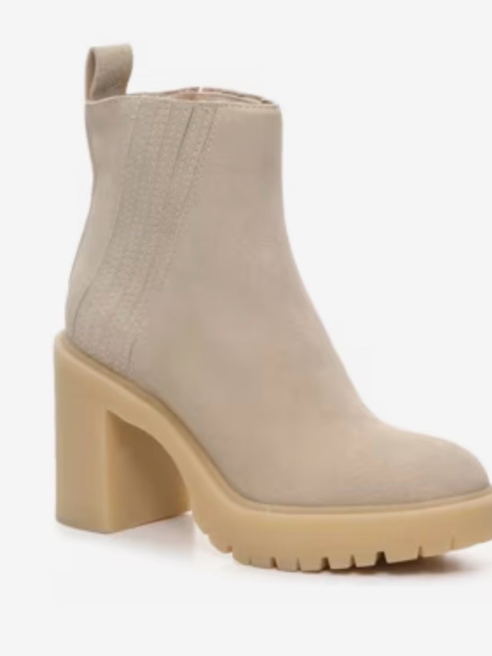 DOLCE VITA Celia Taupe Suede Lug Sole Boots Women's Size 10 Neutral Tan‎